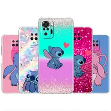 Stitch loves kiss Angel Cellphones Case For Xiaomi Redmi Note 11 10 9 8 Pro 7 11E 11S 5G 9S 8T 9A 9C 10C K40 Fundas Coque