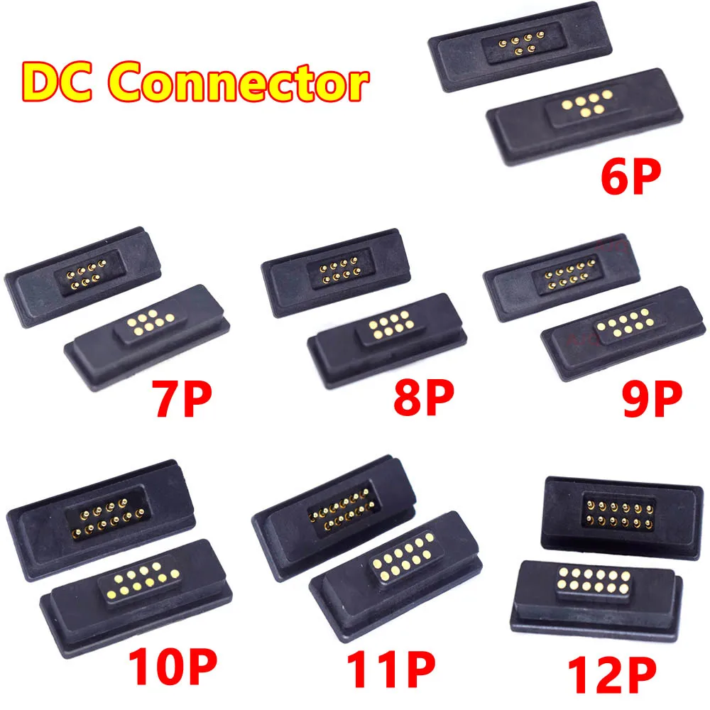 

1sets DC Magnetic Pogo Pin Connector 6Pin 7Pin 8Pin 9P 11Pin 12Pin waterproof 2A Spring Loaded Pogopin Male Female Contact Strip