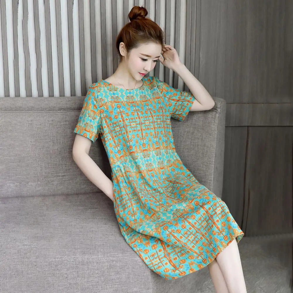 Lady Summer Dress Sweet Soft Big Hem Crew Neck Casual Midi Dress Female Garment Midi Dress Mother Dress
Lady Summer Dress Sweet Soft Big Hem Crew Neck Casual Midi Dress Female Garment Midi Dress Mother Dress