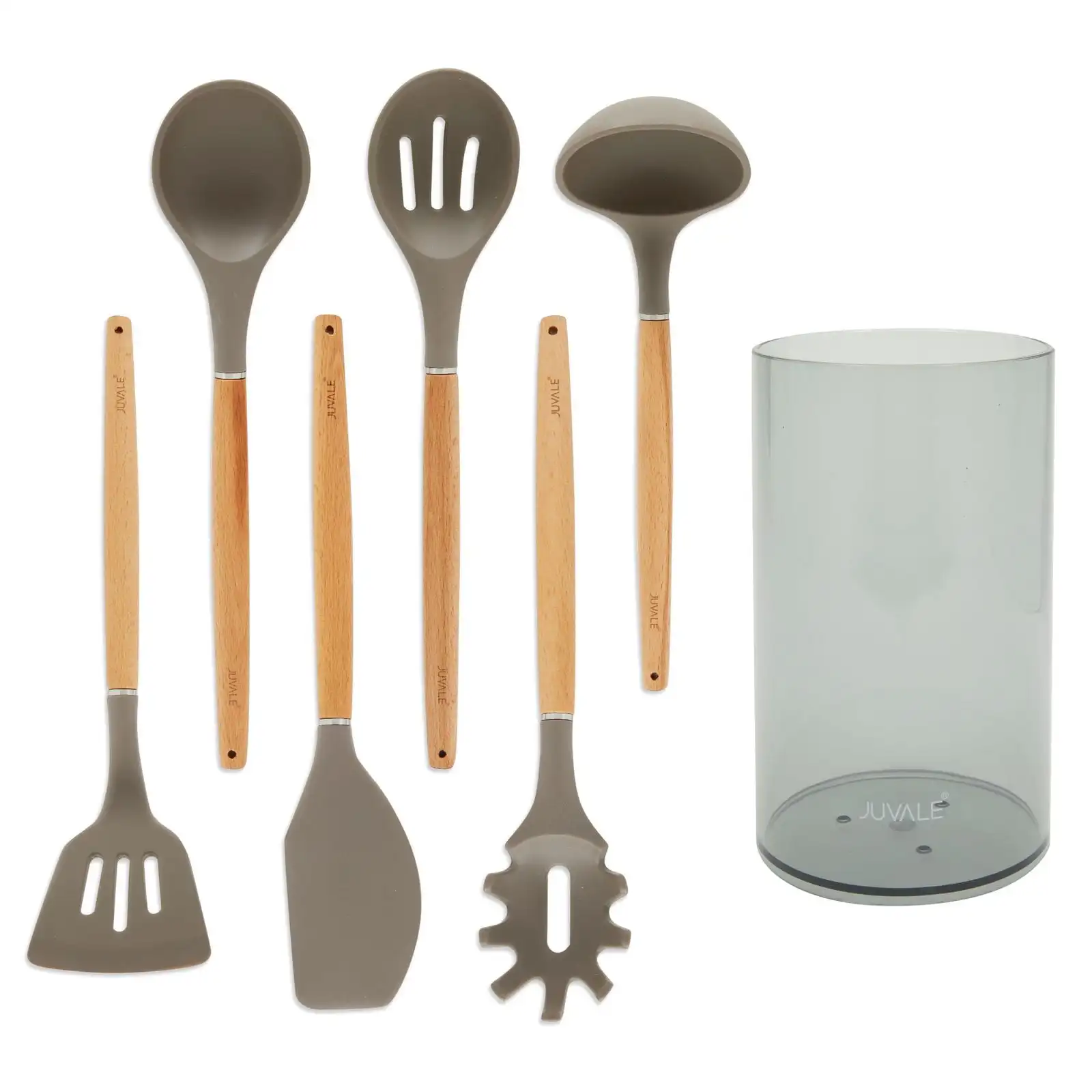 7-Piece Set Silicone and Wood Kitchen Utensil Set with Holder for Cooking (Bamboo)
7-Piece Set Silicone and Wood Kitchen Utensil Set with Holder for Cooking (Bamboo)