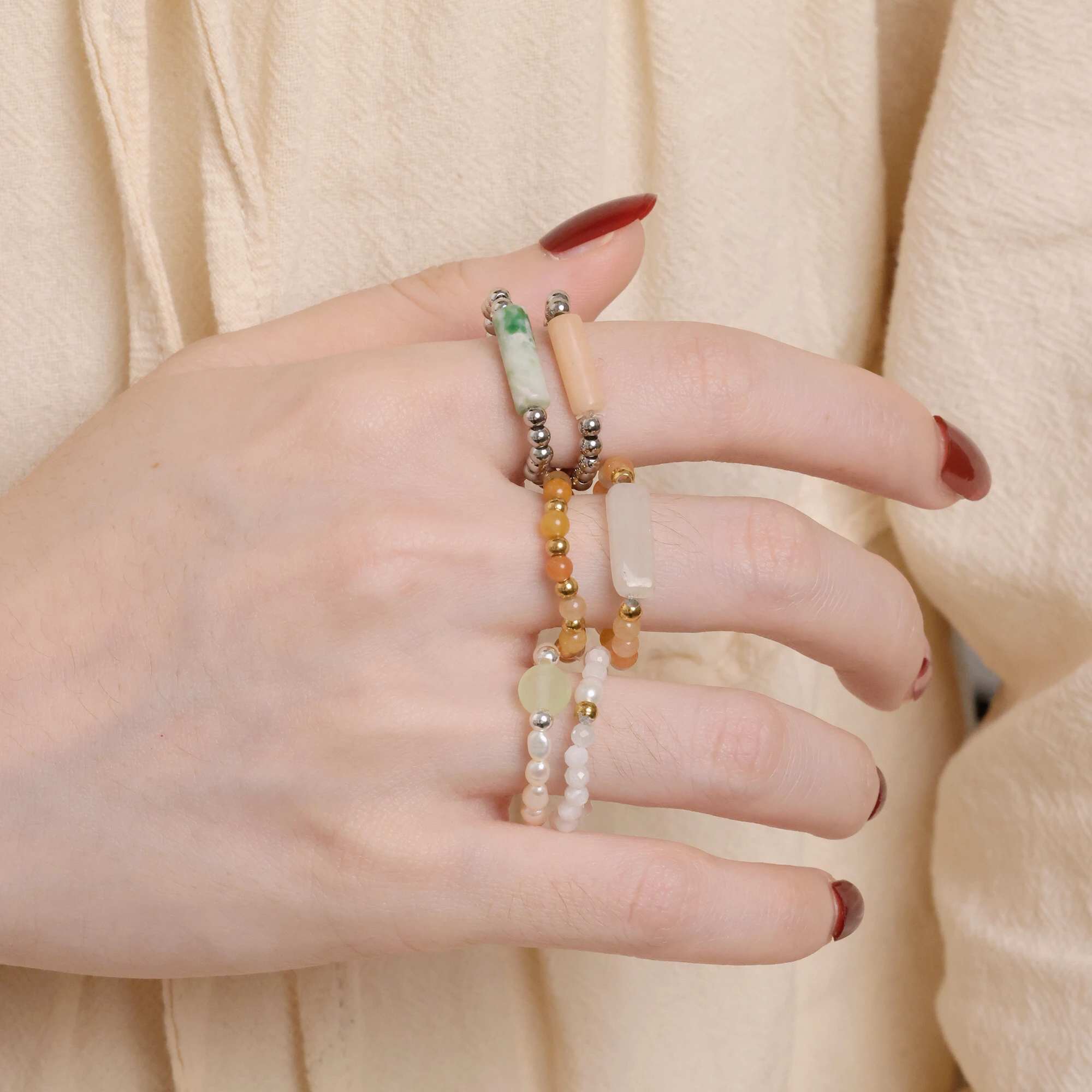 Handmade Natural Stone Rings For Women Boho Stainless Steel Beads Adjustable Opal Square Ring Anti Stress Jewelry 2022 Trend
Handmade Natural Stone Rings For Women Boho Stainless Steel Beads Adjustable Opal Square Ring Anti Stress Jewelry 2022 Trend