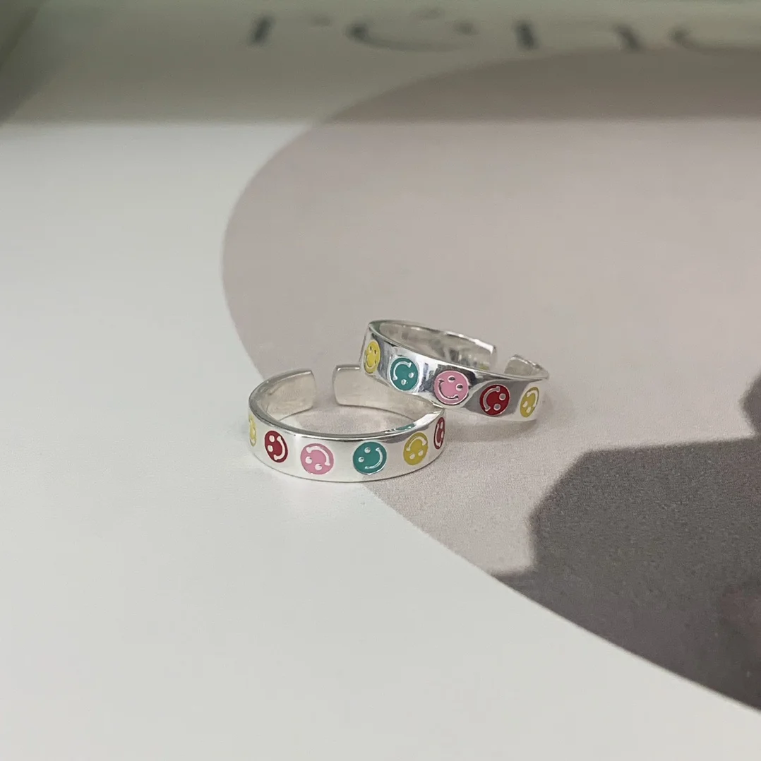 Кольцо из серебра S925 пробы, модное индивидуальное открытое ювелирное изделие со смайликом, подарки для влюбленных
Кольцо из серебра S925 пробы, модное индивидуальное открытое ювелирное изделие со смайликом, подарки для влюбленных