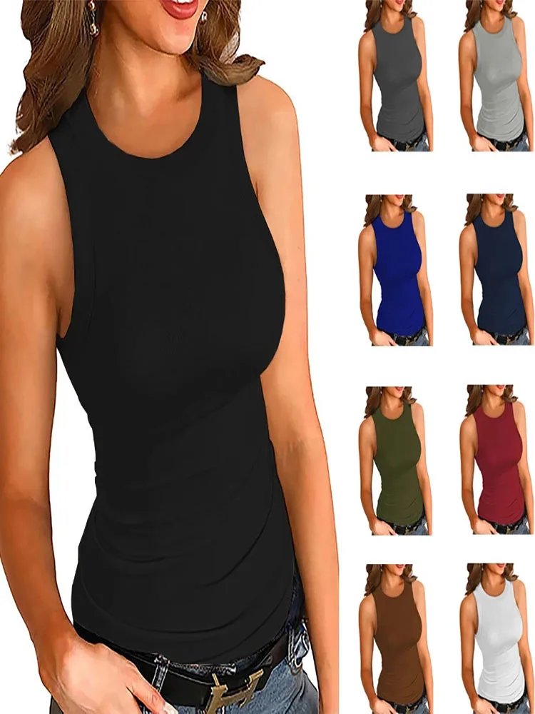 2022 Summer Y2k Casual Solid Color Tank Top Women O-neck Black Sleeveless Slim T Shirt Top Ladies T-shirt Fitness Sport Vest
2022 Summer Y2k Casual Solid Color Tank Top Women O-neck Black Sleeveless Slim T Shirt Top Ladies T-shirt Fitness Sport Vest