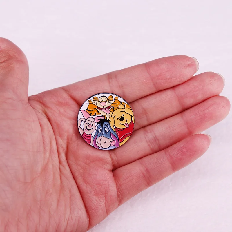 Disney Winnie Bear Piggy Eeyore Tigger Round Metal Badge Cartoon Brooches Clothing Accessories Women Jewelry Children Pins Gift
Disney Winnie Bear Piggy Eeyore Tigger Round Metal Badge Cartoon Brooches Clothing Accessories Women Jewelry Children Pins Gift