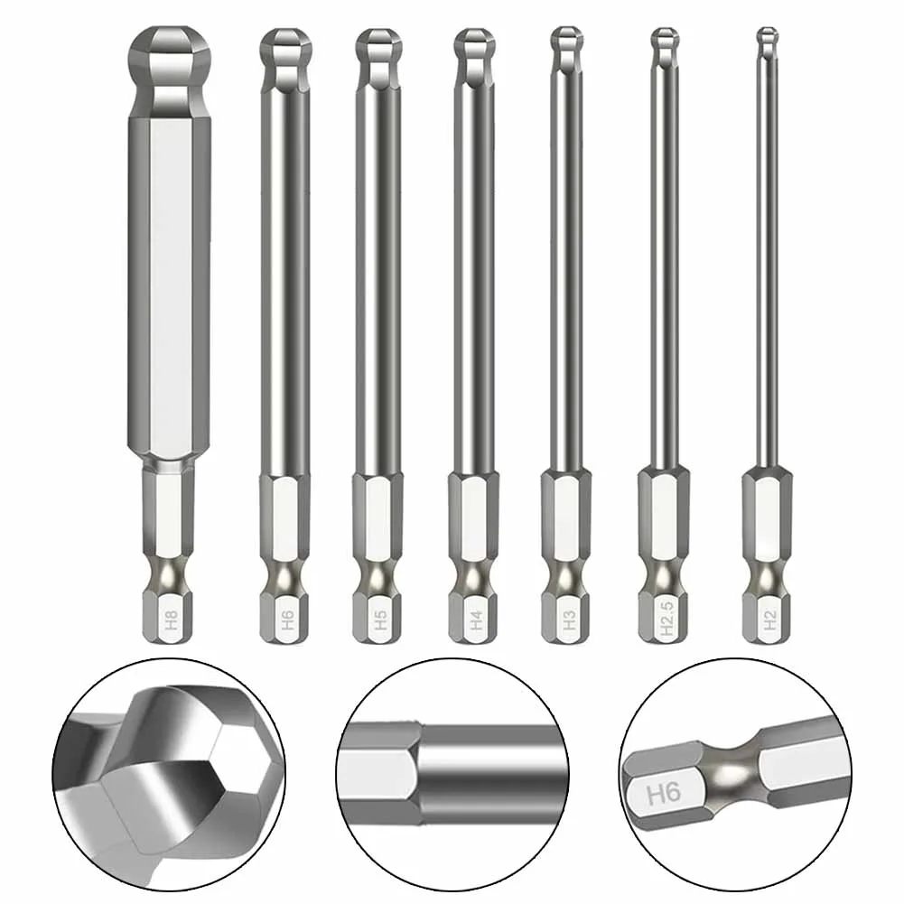 1pcs Ball End Hex Screwdriver Bit 65mm Metric Hex Drill Bit 2/2.5/3/4/5/6/8mm Magnetic Driver Bits Multi-function Hand Tool
1pcs Ball End Hex Screwdriver Bit 65mm Metric Hex Drill Bit 2/2.5/3/4/5/6/8mm Magnetic Driver Bits Multi-function Hand Tool