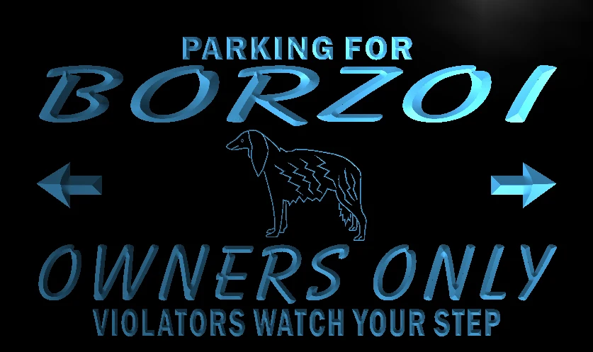 

N144 Borzoi Owners Parking Only Led Neon Light Sign