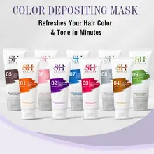 100ML 9 Colors 5 minute dyeing care Hair mask Hair Dye Non-toxic DIY Hair Color Hold for 15 days Dye Hair mask Blue Grey Purple