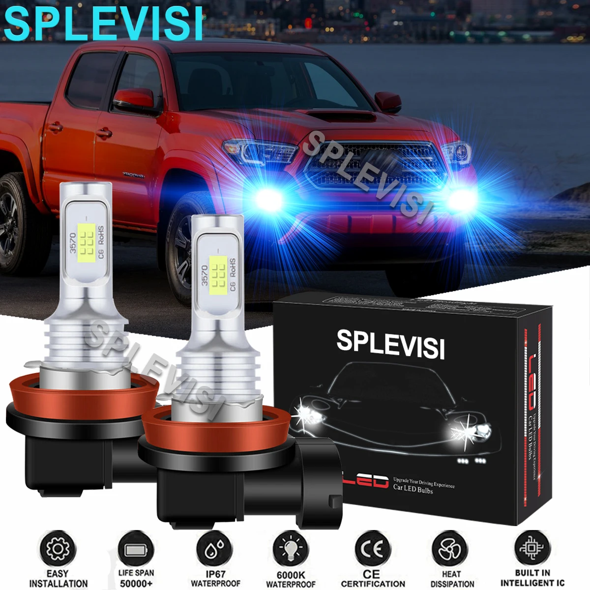 2PCS 8000K Ice Blue LED Fog Light Bulbs For Toyota Tacoma 2016-2021 Toyota RAV4 2013-2020 Tundra 2014-2020 Toyota Hilux 2015-17
2PCS 8000K Ice Blue LED Fog Light Bulbs For Toyota Tacoma 2016-2021 Toyota RAV4 2013-2020 Tundra 2014-2020 Toyota Hilux 2015-17