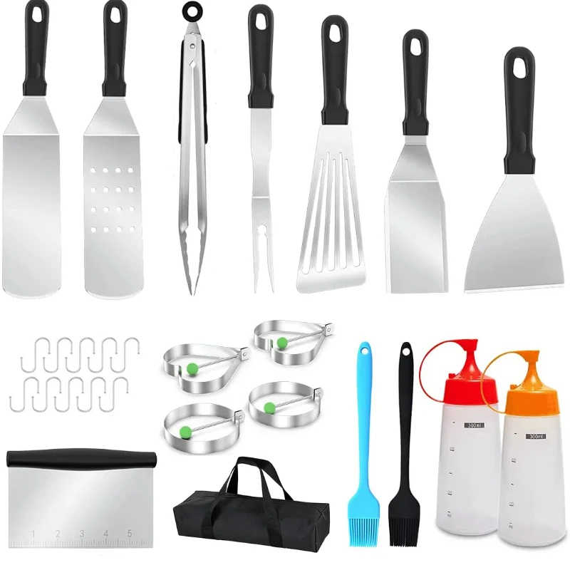 27PCS Griddle Grill Accessories, Flat Top Grill Tools Set for Blackstone and Camp Chef, Outdoor BBQ Utensil Kit Including Spatu
27PCS Griddle Grill Accessories, Flat Top Grill Tools Set for Blackstone and Camp Chef, Outdoor BBQ Utensil Kit Including Spatu