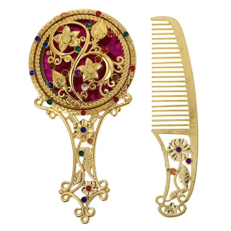 1 Set Mini Mirror With Comb Vintage Makeup Alloy Mirror With Comb Small Portable Handheld Vanity Mirror Gift For Women
1 Set Mini Mirror With Comb Vintage Makeup Alloy Mirror With Comb Small Portable Handheld Vanity Mirror Gift For Women
