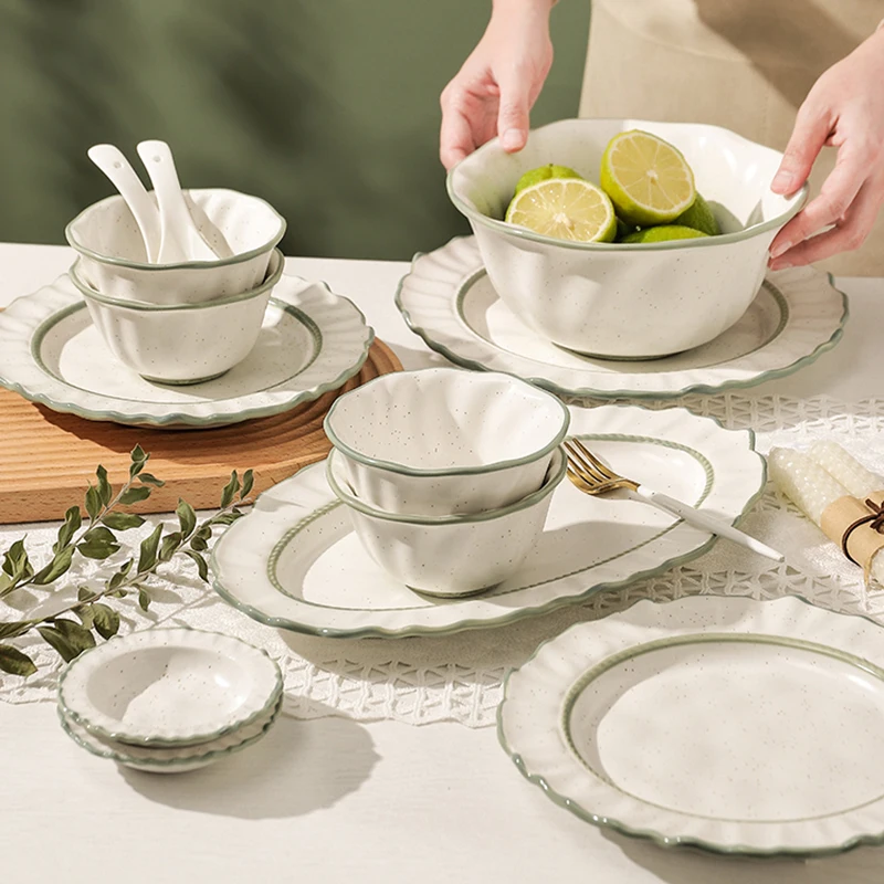 Soup Bowl Plate Dinnerware Set Dinner Dishes Ramen Salad Decorative Tray Kitchen Cookware Fruit Tencere Setleri Sets Luxury
Soup Bowl Plate Dinnerware Set Dinner Dishes Ramen Salad Decorative Tray Kitchen Cookware Fruit Tencere Setleri Sets Luxury