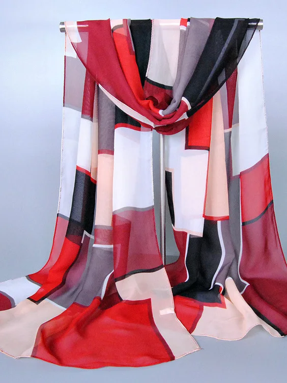 Women Foulard Colorful Geometric Elegant Chiffon Georgette Bandana Scarf Summer Beach Silk Feeling Travel Sun Protection
Women Foulard Colorful Geometric Elegant Chiffon Georgette Bandana Scarf Summer Beach Silk Feeling Travel Sun Protection