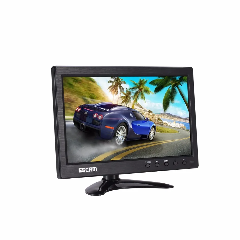 ESCAM T10 10 дюймов TFT LCD 1024x600 монитор с VGA HDMI AV BNC USB для ПК CCTV камеры безопасности |