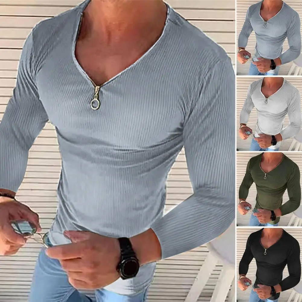 Trendy Men T-shirt Comfy Pullover Top V Neck Slim Fit Zipper T-shirt Top Dressing
Trendy Men T-shirt Comfy Pullover Top V Neck Slim Fit Zipper T-shirt Top Dressing