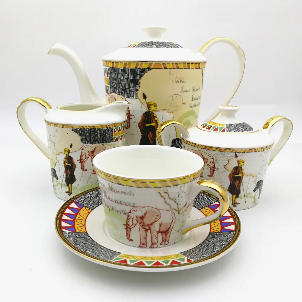 Retro Egyptian Style Art Bone China Tablerware Set Map Of Africa Animal Afternoon Tea Coffee Set Cup Salver Tray Package 7 pcs
Retro Egyptian Style Art Bone China Tablerware Set Map Of Africa Animal Afternoon Tea Coffee Set Cup Salver Tray Package 7 pcs