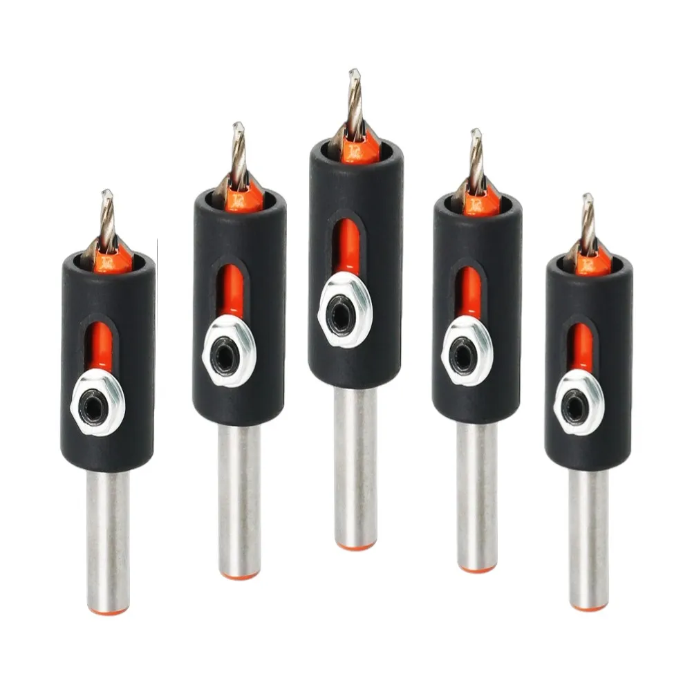 5pcs/set Countersink Drill Set Limit Woodworking Countersink Drill Adjustable Drill Stop Set For Woodworking Drilling Counterbor
5pcs/set Countersink Drill Set Limit Woodworking Countersink Drill Adjustable Drill Stop Set For Woodworking Drilling Counterbor