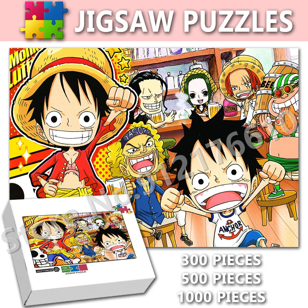 

Diy Jigsaw Puzzles Luffy ONE PIECE 300/500/1000 Pieces Cartoon Anime Zoro 300/500/1000 Pieces Puzzle Decompress Educational Toys