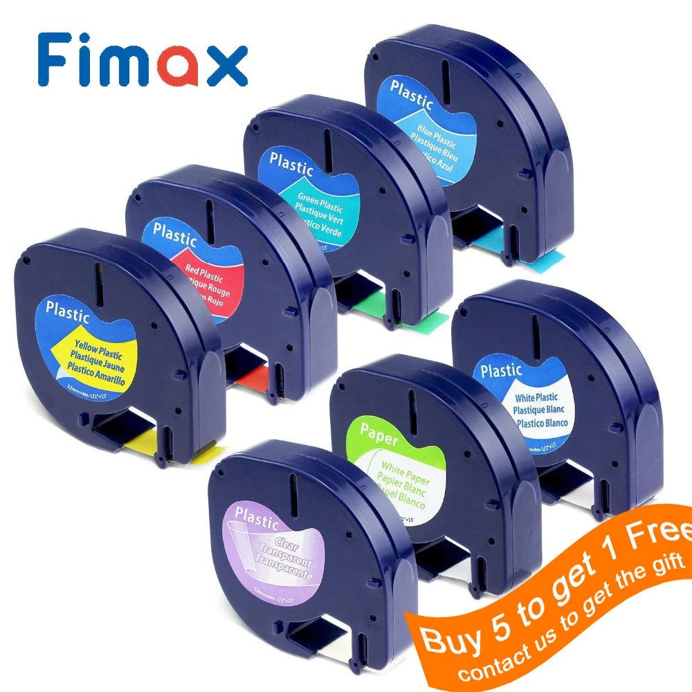 Fimax Plastic Label Tapes 12mm Compatible For Dymo Letratag 12267 16952 16951 Labelling Machine LT Label Maker LT-100H LT-110T
Fimax Plastic Label Tapes 12mm Compatible For Dymo Letratag 12267 16952 16951 Labelling Machine LT Label Maker LT-100H LT-110T