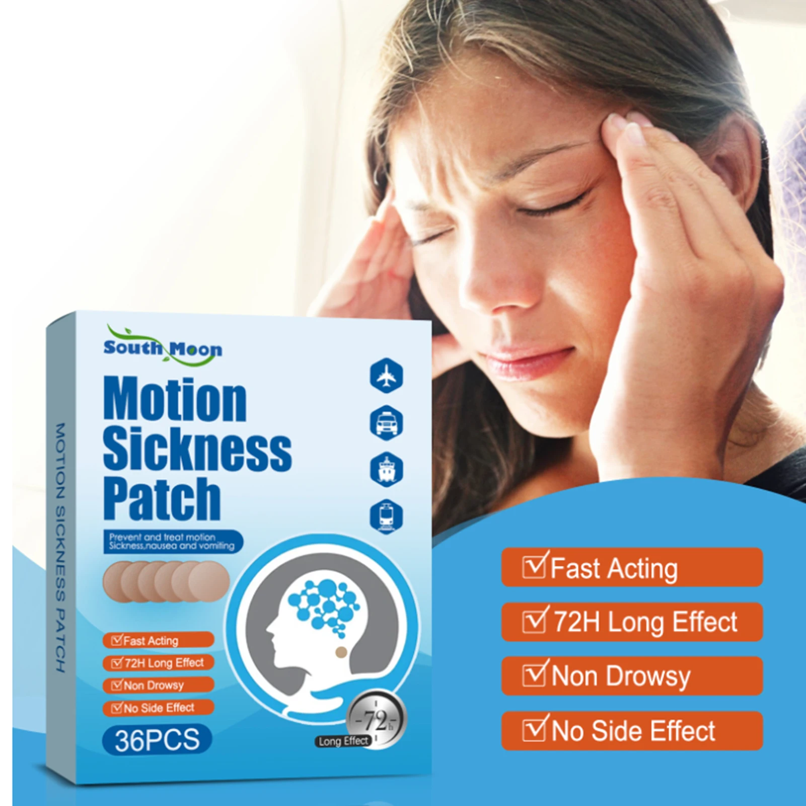 36Pcs Motion Sickness Patch Behind Ear Herbal Medical Patch For Travel Nausea Vomiting Use Motion Sickness Patch 
36Pcs Motion Sickness Patch Behind Ear Herbal Medical Patch For Travel Nausea Vomiting Use Motion Sickness Patch