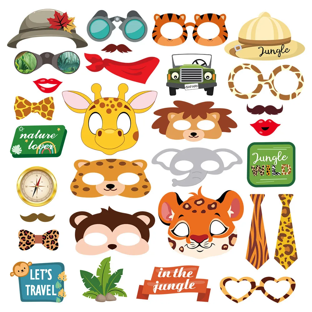 30pcs Jungle Safari Woodland Animal Wild Theme Party Photo Prop Set Forest Lion Giraffe Happy Birthday Party Decor Kids Boy
30pcs Jungle Safari Woodland Animal Wild Theme Party Photo Prop Set Forest Lion Giraffe Happy Birthday Party Decor Kids Boy