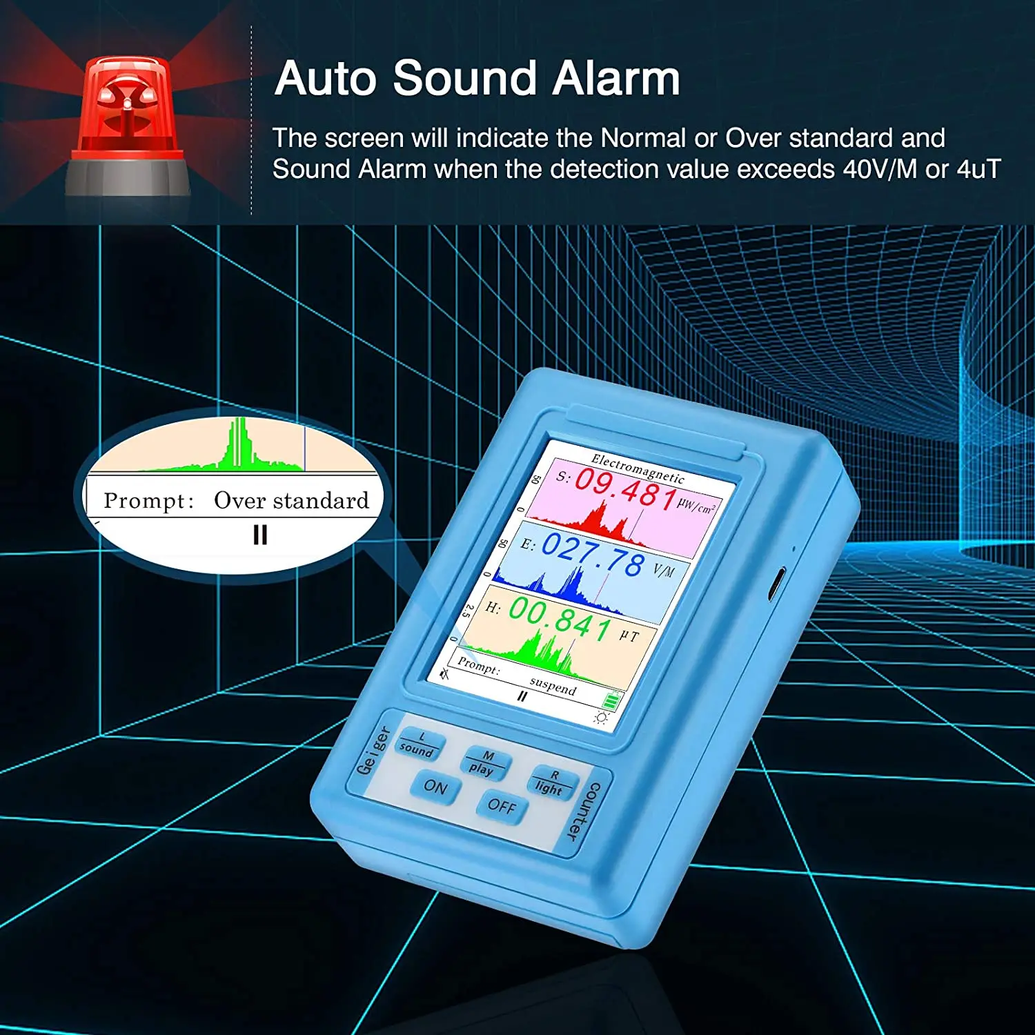 BR-9A Portable Electromagnetic Radiation Detector EMF Meter High Accuracy Professional Radiation Dosimeter Monitor Tester
BR-9A Portable Electromagnetic Radiation Detector EMF Meter High Accuracy Professional Radiation Dosimeter Monitor Tester