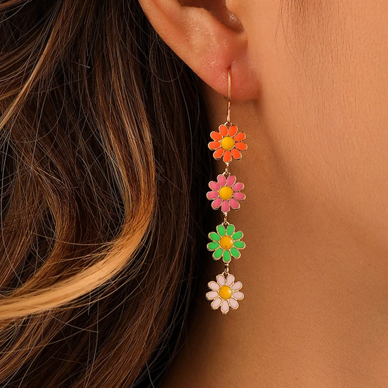 Boho Classic Enamel Dangle Earrings for Women Simple Luxury Daisy Stud Earring Personality Trendy Gold Jewelry Accessories 1Pair
Boho Classic Enamel Dangle Earrings for Women Simple Luxury Daisy Stud Earring Personality Trendy Gold Jewelry Accessories 1Pair