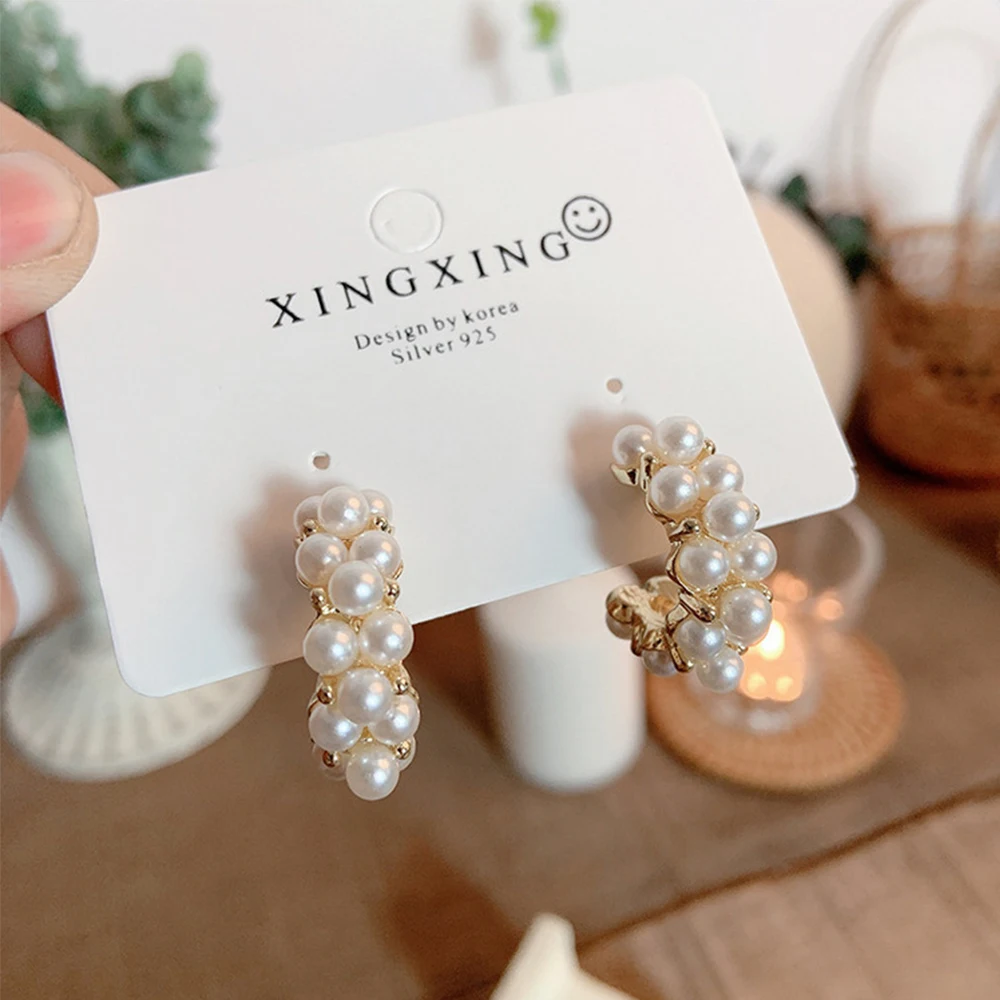 Ladies New Temperament Handmade Vintage Women Fashion Jewelry Pearl Earrings Stud Earring Hoop Earrings
Ladies New Temperament Handmade Vintage Women Fashion Jewelry Pearl Earrings Stud Earring Hoop Earrings
