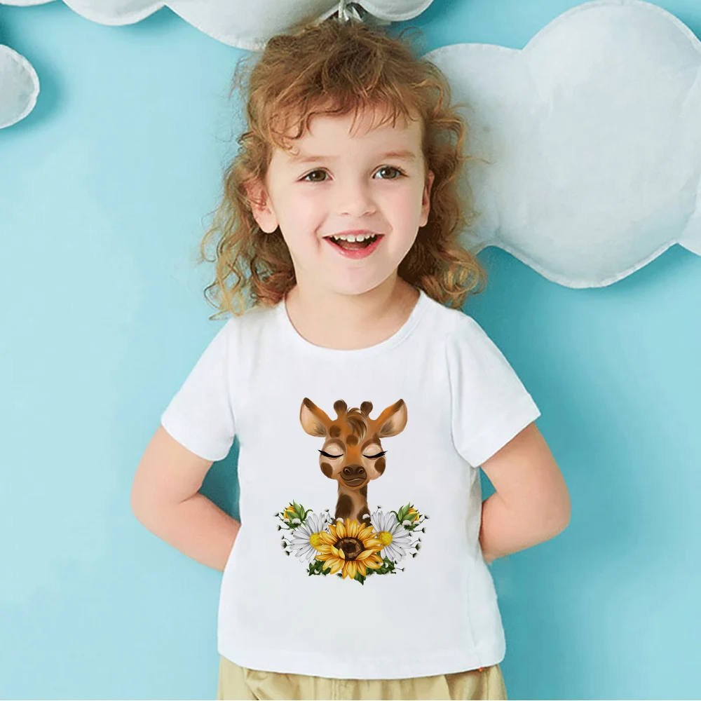 Giraffe Flowers Cartoon Cute Animal Girls Clothes Toddler T-shirt Aesthetic Harajuku Comfy Kids Shirt Loose Versatile Tees Child
Giraffe Flowers Cartoon Cute Animal Girls Clothes Toddler T-shirt Aesthetic Harajuku Comfy Kids Shirt Loose Versatile Tees Child