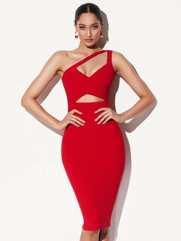 Women Summer Sexy Black White Key Hole Mini Bodycon Bandage Dress 2022 One Shoulder Elegant Evening Club Party Dress 
Women Summer Sexy Black White Key Hole Mini Bodycon Bandage Dress 2022 One Shoulder Elegant Evening Club Party Dress