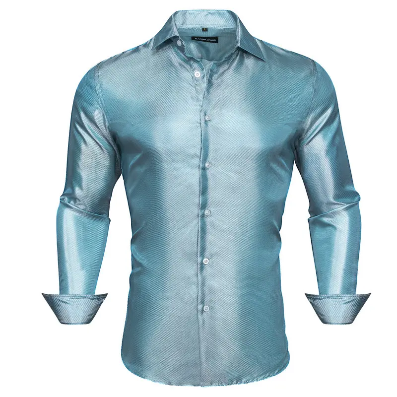 Мужская классическая шелковая рубашка с длинным рукавом, с отложным воротником
Мужская классическая шелковая рубашка с длинным рукавом, с отложным воротником