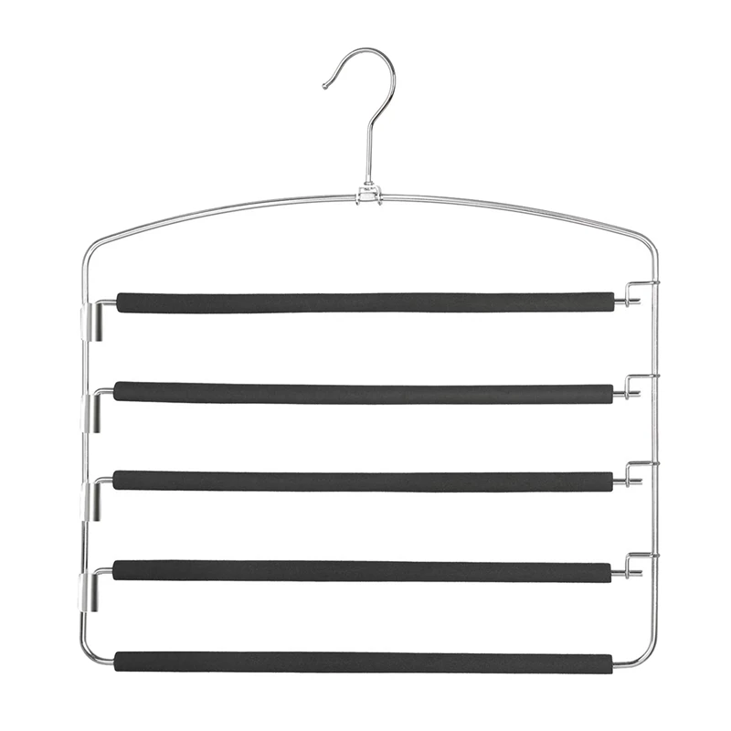 Pants Hangers 5 Layers Metal Slack Magic Hangers Non-Slip Foam Padded Swing Arm Space Saving Hanger Clothes Closet Storage Organ
Pants Hangers 5 Layers Metal Slack Magic Hangers Non-Slip Foam Padded Swing Arm Space Saving Hanger Clothes Closet Storage Organ