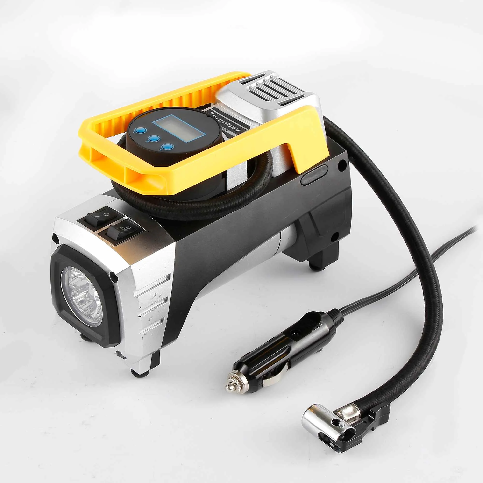 Новый портативный 150 PSI воздушный компрессор для накачки шин с цифровым манометром 12 В DC яркий аварийный фонарик
Новый портативный 150 PSI воздушный компрессор для накачки шин с цифровым манометром 12 В DC яркий аварийный фонарик