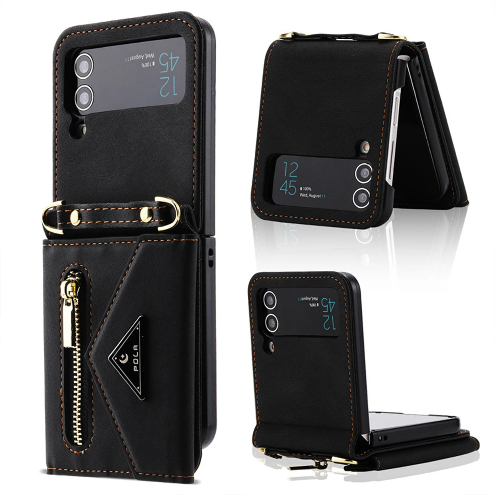Pu Leather Wasllet Phone Case for Samsung Galaxy Z Flip 3 4 5G Crossbody Strap Case Card Holder Kickstand Cover for Z Flip4 2022
Pu Leather Wasllet Phone Case for Samsung Galaxy Z Flip 3 4 5G Crossbody Strap Case Card Holder Kickstand Cover for Z Flip4 2022