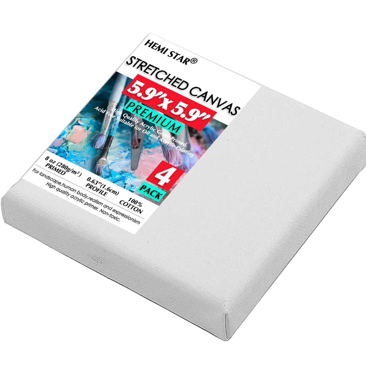 4 Pack Stretched Canvas for Painting 15x15cm Painting Canvas 100% Cotton Blank Canvas Board for Painting 8 Oz Gesso-Primed
4 Pack Stretched Canvas for Painting 15x15cm Painting Canvas 100% Cotton Blank Canvas Board for Painting 8 Oz Gesso-Primed