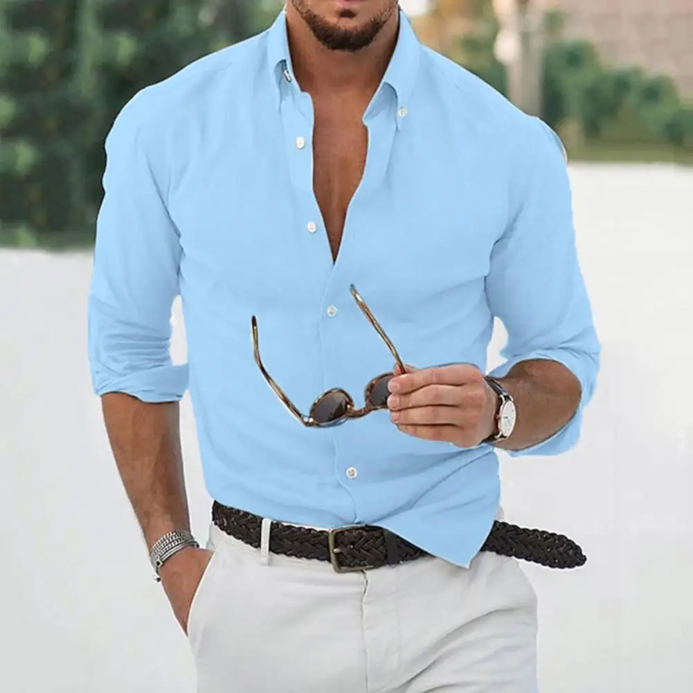 Men Lapel Shirt Slim Fit Men's Lapel Long Sleeve Shirt Solid Color Single Breasted Workwear for Casual Simple Style Simple Men
Men Lapel Shirt Slim Fit Men's Lapel Long Sleeve Shirt Solid Color Single Breasted Workwear for Casual Simple Style Simple Men