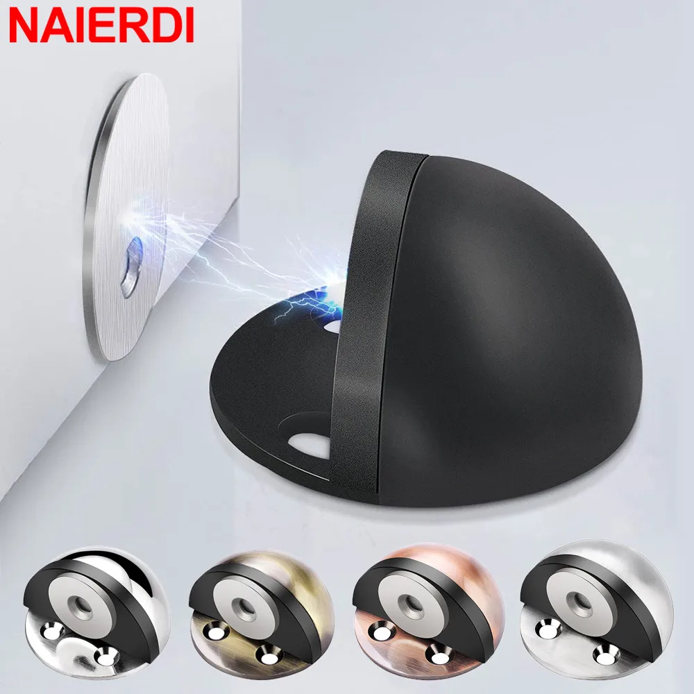 NAIERDI 2 Pack Rubber Magnetic Door Stops Stainless Steel Floor Mount Magnetic Door Holder Door Stoppers Nail-free Doorstops 
NAIERDI 2 Pack Rubber Magnetic Door Stops Stainless Steel Floor Mount Magnetic Door Holder Door Stoppers Nail-free Doorstops