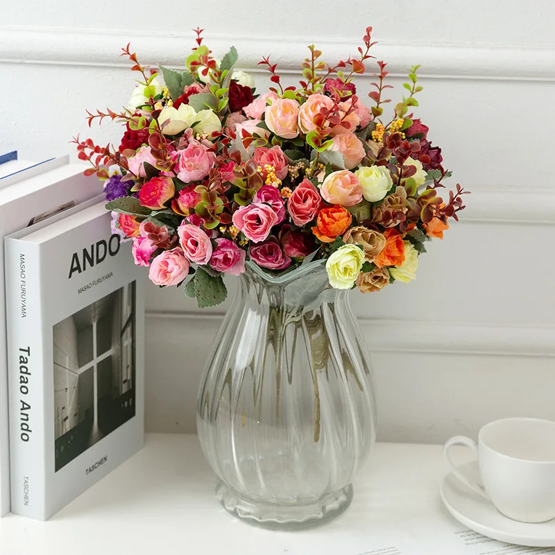 21 small head artificial rose branch silk decorative flowers Abundant book living room office decoration wedding party bouquet
21 small head artificial rose branch silk decorative flowers Abundant book living room office decoration wedding party bouquet