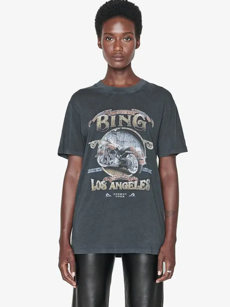 2022 Spring Summer New Motorcycle Letter Print Black Grey Cotton Women Short Sleeve T-Shirt
2022 Spring Summer New Motorcycle Letter Print Black Grey Cotton Women Short Sleeve T-Shirt