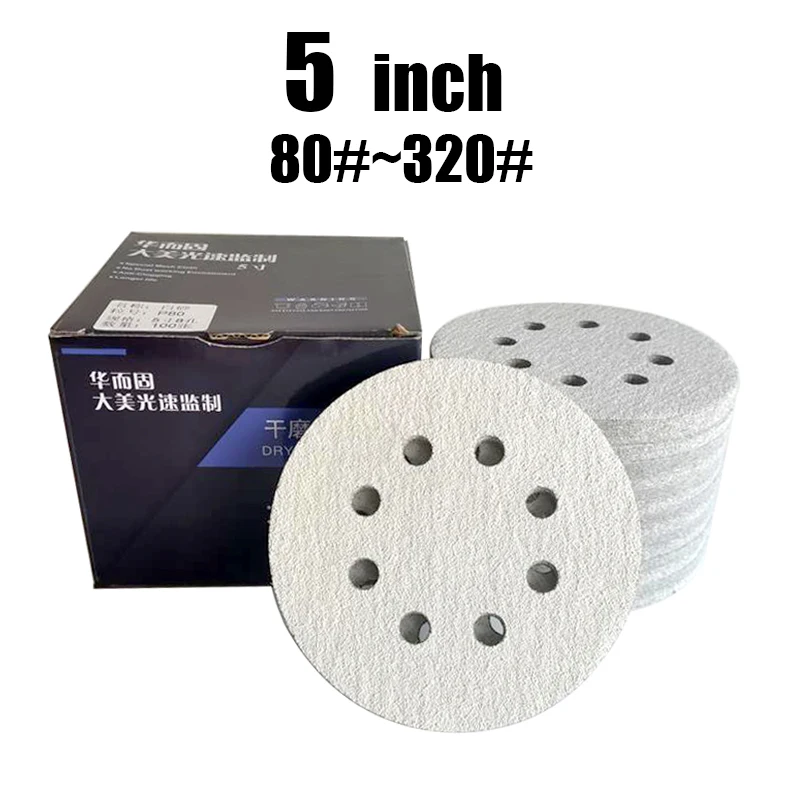 100pcs 125mm 5" Hook Loop Sanding Discs 8 Hole Sandpaper Pads Set 80Grit-320Grit Sander Abrasive Polishing Tools
100pcs 125mm 5" Hook Loop Sanding Discs 8 Hole Sandpaper Pads Set 80Grit-320Grit Sander Abrasive Polishing Tools
