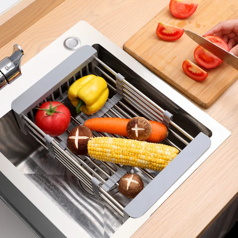 Adjustable Dish Drainer Stainless Steel Sink Drain Dish Rack Fruit Vegetable Drainer Kitchen Tableware Dish Drainer Rack Storage
Adjustable Dish Drainer Stainless Steel Sink Drain Dish Rack Fruit Vegetable Drainer Kitchen Tableware Dish Drainer Rack Storage
