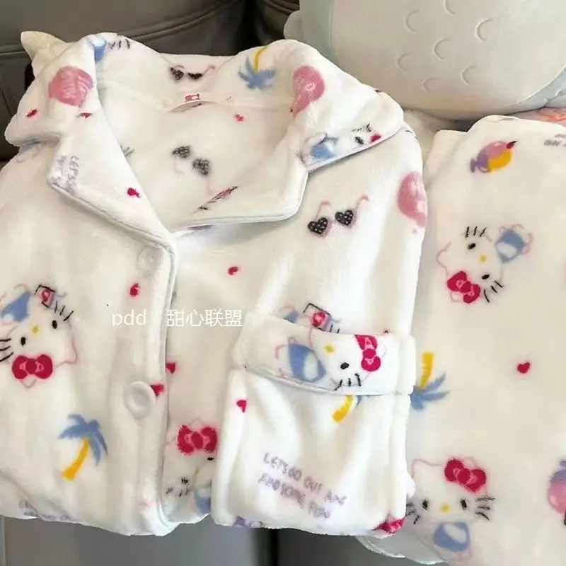 Kawaii Sanrio Hello Kitty Kuromi Mymelody Cinnamoroll Pochacco Linabell Flannel Pajamas Household Clothes Thicken Gift For Girl
Kawaii Sanrio Hello Kitty Kuromi Mymelody Cinnamoroll Pochacco Linabell Flannel Pajamas Household Clothes Thicken Gift For Girl