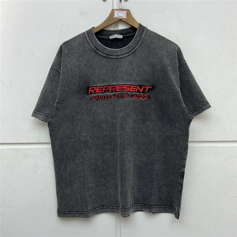 2022 Red Letter Embroidery Represent Tee Wash Represent Horsepower T Shirt Best Quality Tops Vintage Men Women Short Sleeve Tees
2022 Red Letter Embroidery Represent Tee Wash Represent Horsepower T Shirt Best Quality Tops Vintage Men Women Short Sleeve Tees