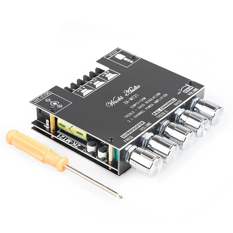 Bluetooth Power Amplifier Board With Subwoofer 2.1 Channel 50Wx2+100W, 12V-24V Audio Power Amplifier Module
Bluetooth Power Amplifier Board With Subwoofer 2.1 Channel 50Wx2+100W, 12V-24V Audio Power Amplifier Module