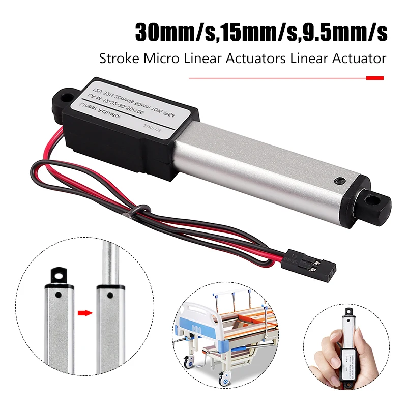 1500N 9.5mm-30mm DC12V Mirco Electric Linear Actuator Aluminum Alloy Stroke Micro Linear Actuator Mini Motor Controller Push Rod
1500N 9.5mm-30mm DC12V Mirco Electric Linear Actuator Aluminum Alloy Stroke Micro Linear Actuator Mini Motor Controller Push Rod