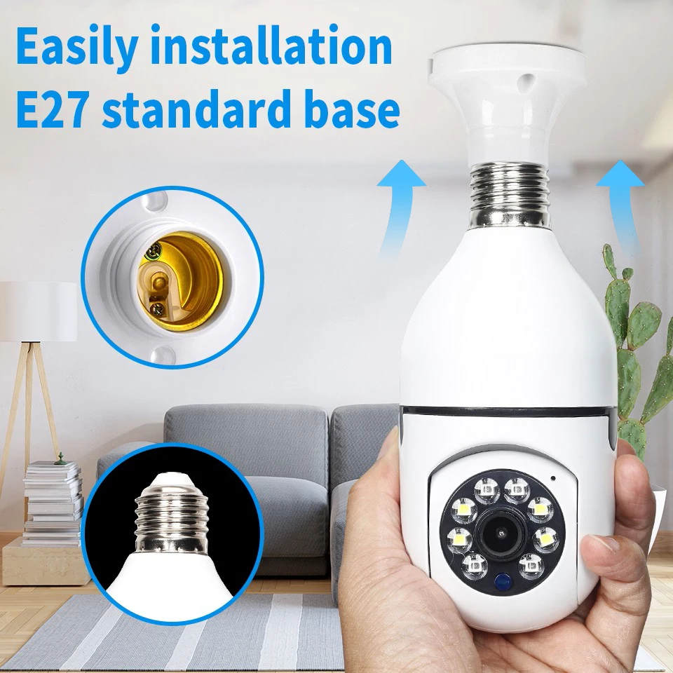 Tuya 2MP E27 Wifi Surveillance Camera Bulb Night Vision Full Color Human Track CCTV Video Smart Home Security Monitor iP - купить по