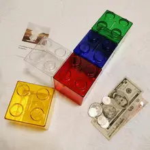 Practical Building Blocks Toy Design Piggy Bank Kids Room Decor Stackable Coin Saving Box Unique Shape for Gifts