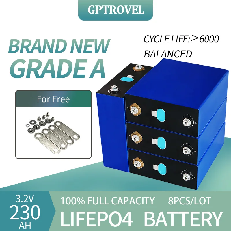 Rechargeable 8PCS 3.2V 230Ah EVE 100% Full Capacity Battery Cell LiFePO4 Deep Cycle Brand New Grade A Lithium Ion Power Bank
Rechargeable 8PCS 3.2V 230Ah EVE 100% Full Capacity Battery Cell LiFePO4 Deep Cycle Brand New Grade A Lithium Ion Power Bank