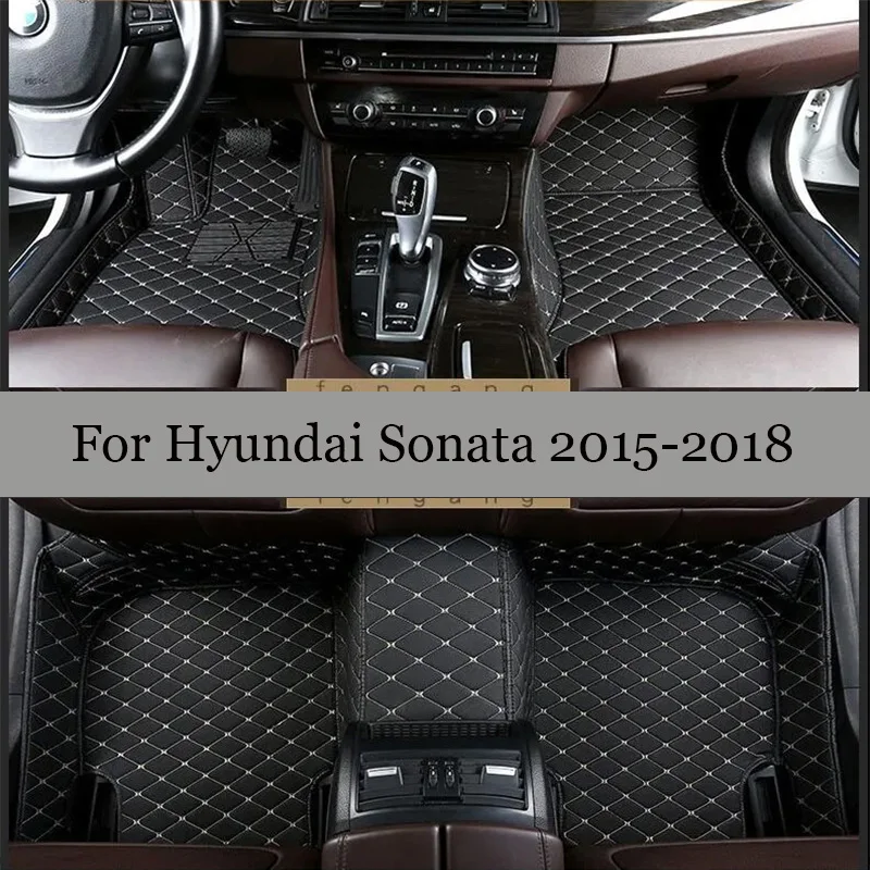 

Автомобильные коврики для Hyundai Sonata LF 2018 2017 2016 2015, кожаные Коврики для интерьера, автомобильные аксессуары, стильные защитные коврики на заказ