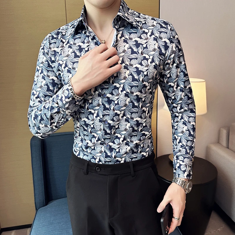 Flower Printed Long Sleeved Men Shirts Summer Spring Korean Style Slim Fit Floral Camisas Y Blusas Plus Size Male Hawaiian Shirt
Flower Printed Long Sleeved Men Shirts Summer Spring Korean Style Slim Fit Floral Camisas Y Blusas Plus Size Male Hawaiian Shirt
