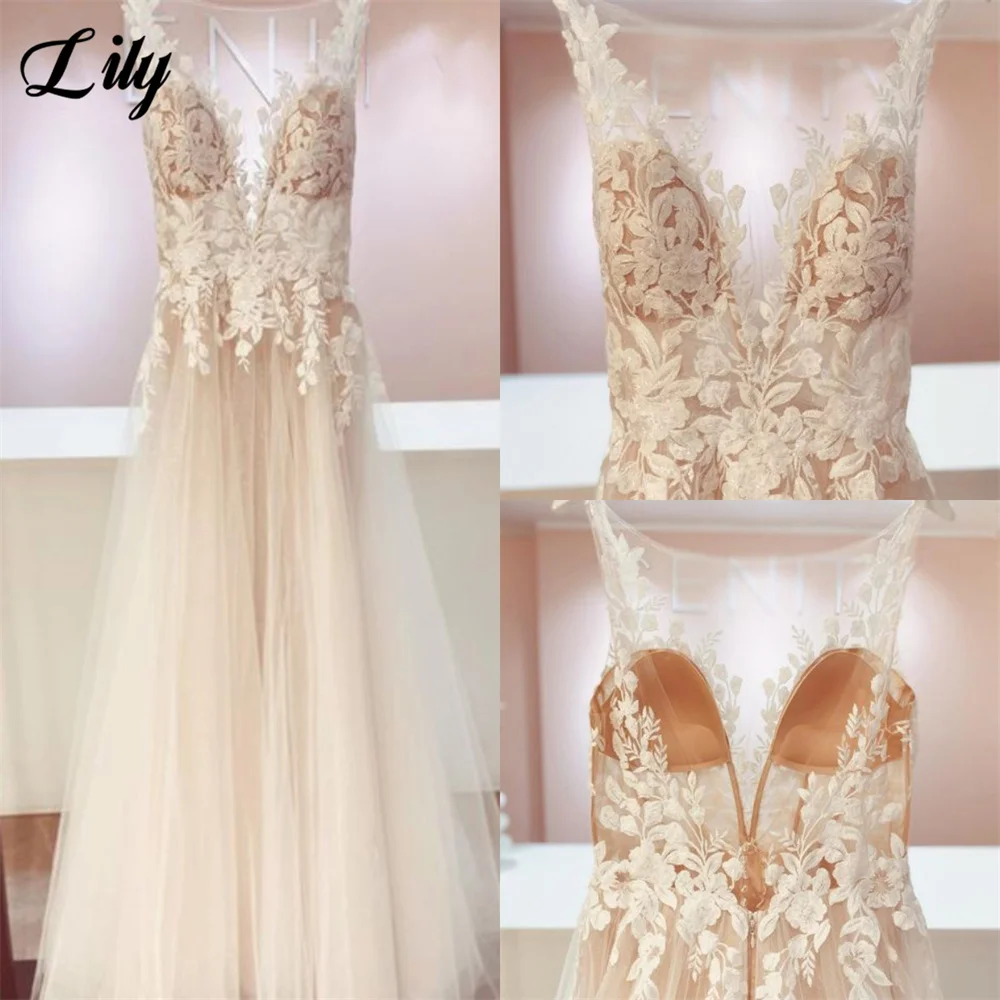 Lily Elegant O Neck Wedding Gown Appliques Wedding Dress Sleeveless Bridal Dress Zipper Back Bridal Gown Custom vestido novia
Lily Elegant O Neck Wedding Gown Appliques Wedding Dress Sleeveless Bridal Dress Zipper Back Bridal Gown Custom vestido novia